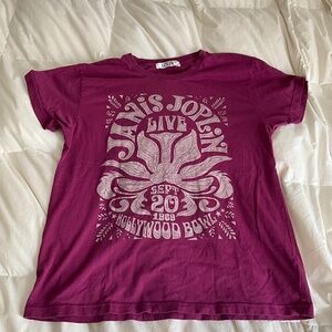 EUC Letluv for Evereve Janis Joplin graphic tee in boysenberry , size medium